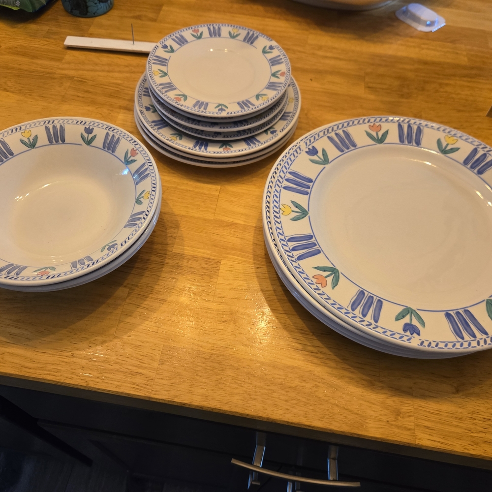 Tivoli Blue and Green Patterned Dinnerware Set